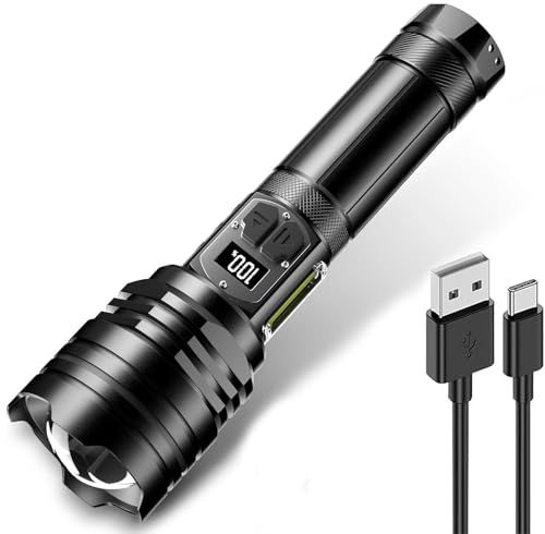 ☆新品☆懐中電灯 led 強力 軍用 最強 超高輝度5000000ルーメン Type-C USB充電式 超長遠射 ハンディライト 明るい LED 白&赤色灯 COBライト 新型 フラッシュライト 10モード調光 ズーム式 アルミニウム合金 耐 db0ec830