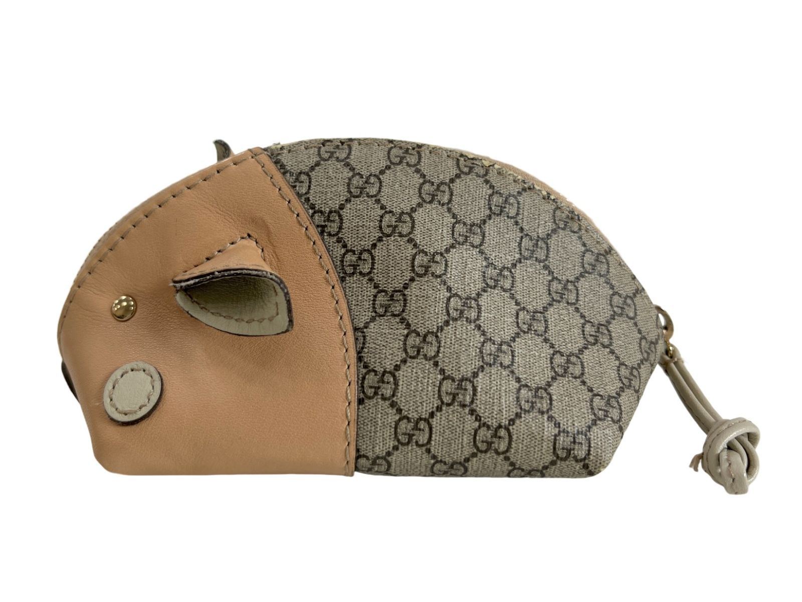 GUCCI グッチ GGプラス ピッグ コインケース 小銭入れ 小物入れ ポーチ レザー 256866 ベージュ系