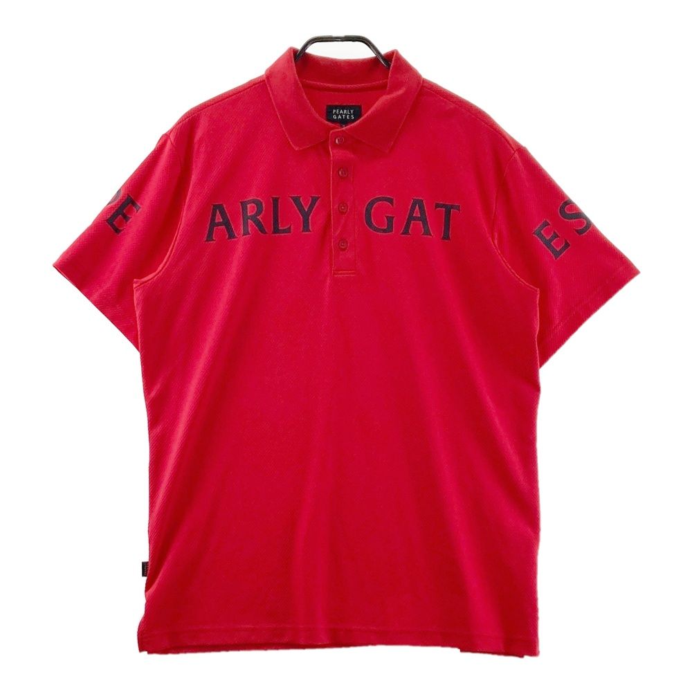 サイズ：7 PEARLY GATES パーリーゲイツ 半袖ポロシャツ ロゴ レッド系