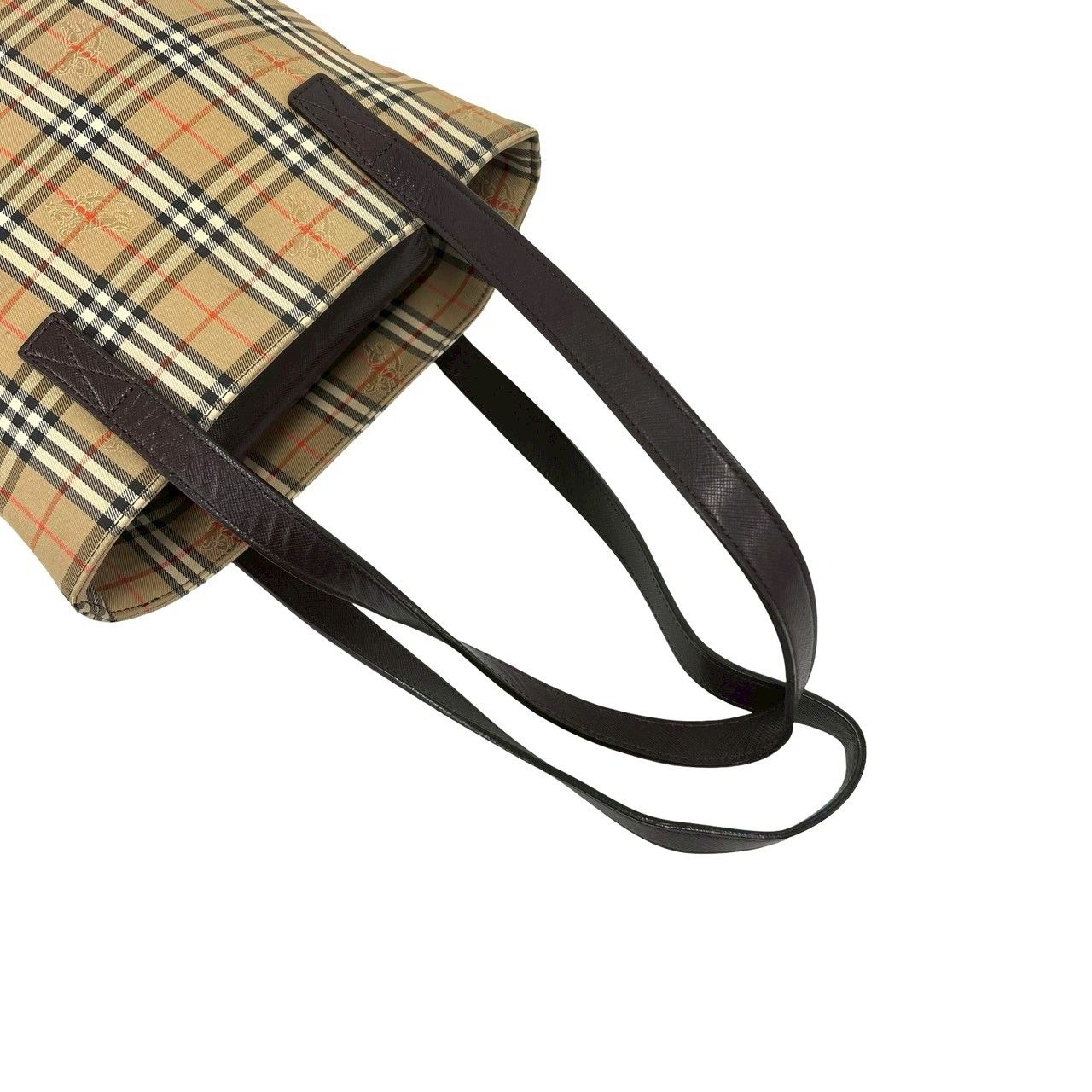 極 美品 BURBERRY バーバリー ノバチェック キャンバス レザー トート 