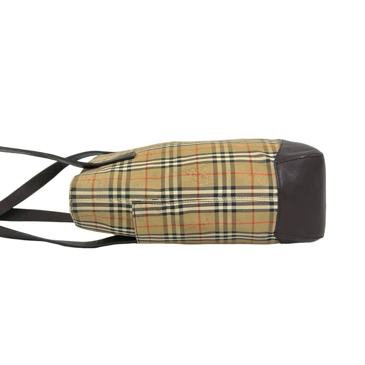 極 美品 BURBERRY バーバリー ノバチェック キャンバス レザー トート 