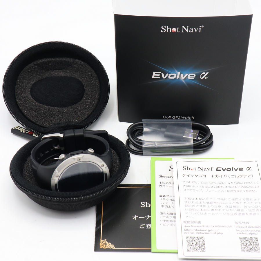 【新品】Shot Navi Evolve α ブラック 腕時計型ゴルフ用GPSナビ ショットナビ エボルブ アルファー 本体