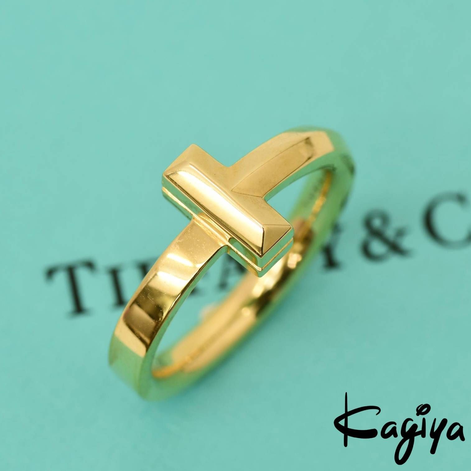 Tiffany＆Co. ティファニー 750 YG Tワン ナロー リング イエロー