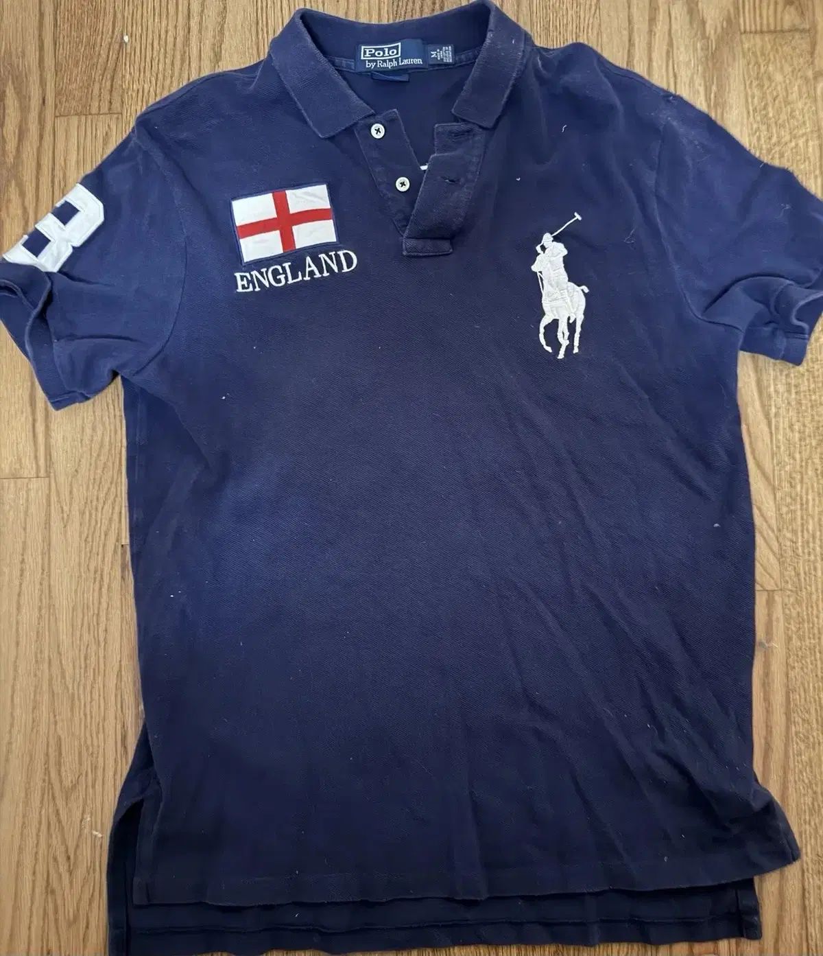 ポロラルフローレン ビックポニー イングランド国旗 半袖 カラ Tシャツ ネイビー