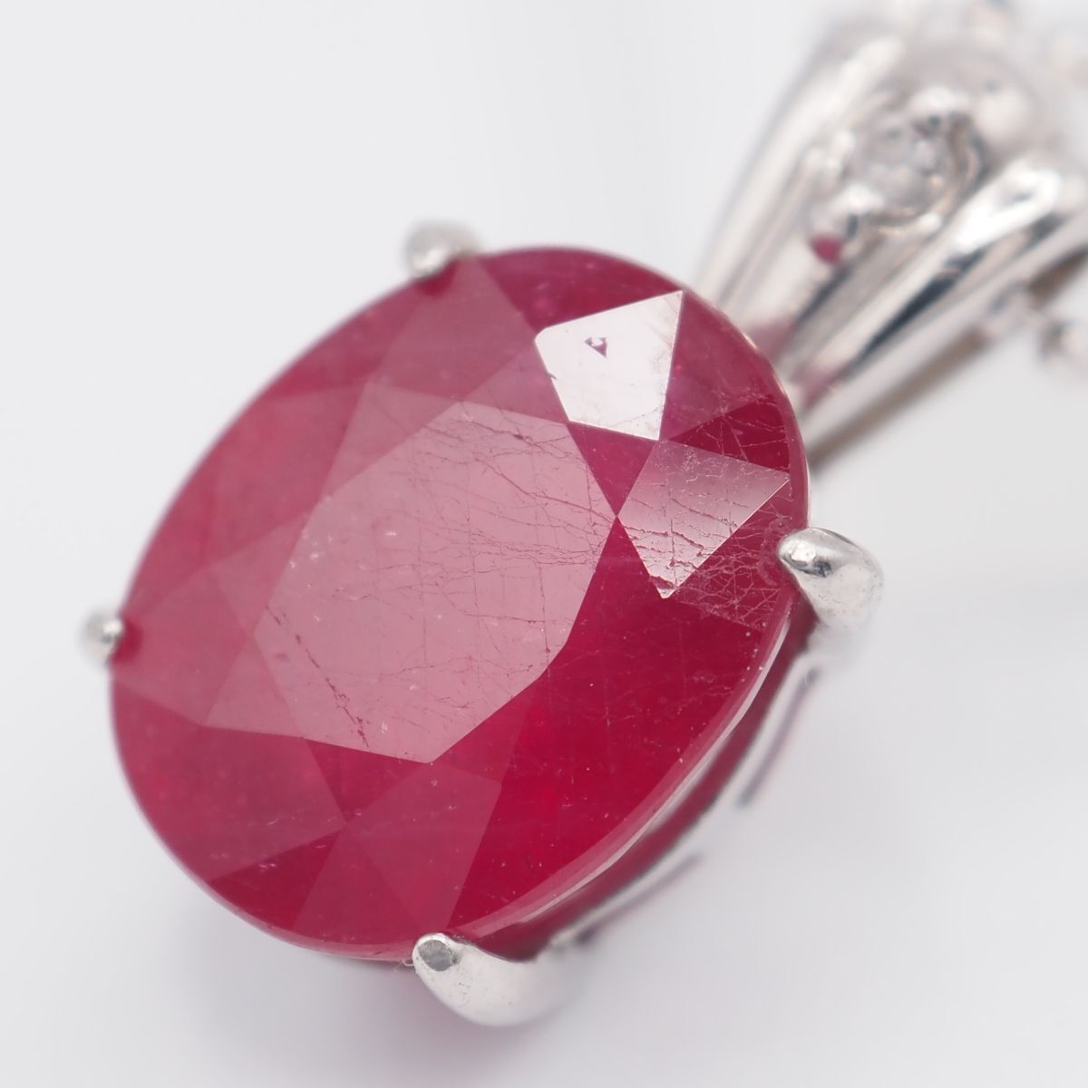 W965 ルビー? ピンクスピネル? 4.0ct ダイヤモンド 0.01ct SV925 ITALY 
