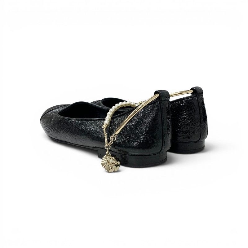 シャネル CHANEL フラットシューズ 靴 シューズ レザー ブラック