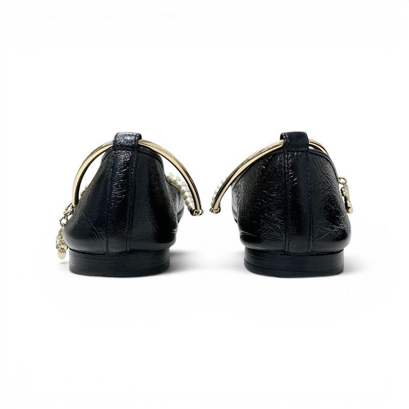 シャネル CHANEL フラットシューズ 靴 シューズ レザー ブラック