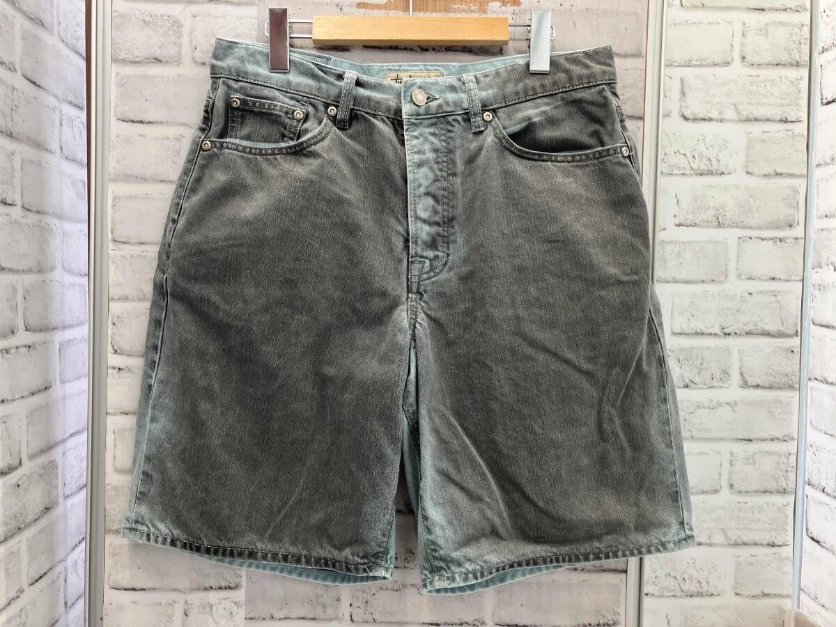 Stussy / ハーフジーンズ / Spray Dye Big OL Short / Blue ×gray (ブルー×グレー) / サイズ30 / ボタンフライ / ステューシー