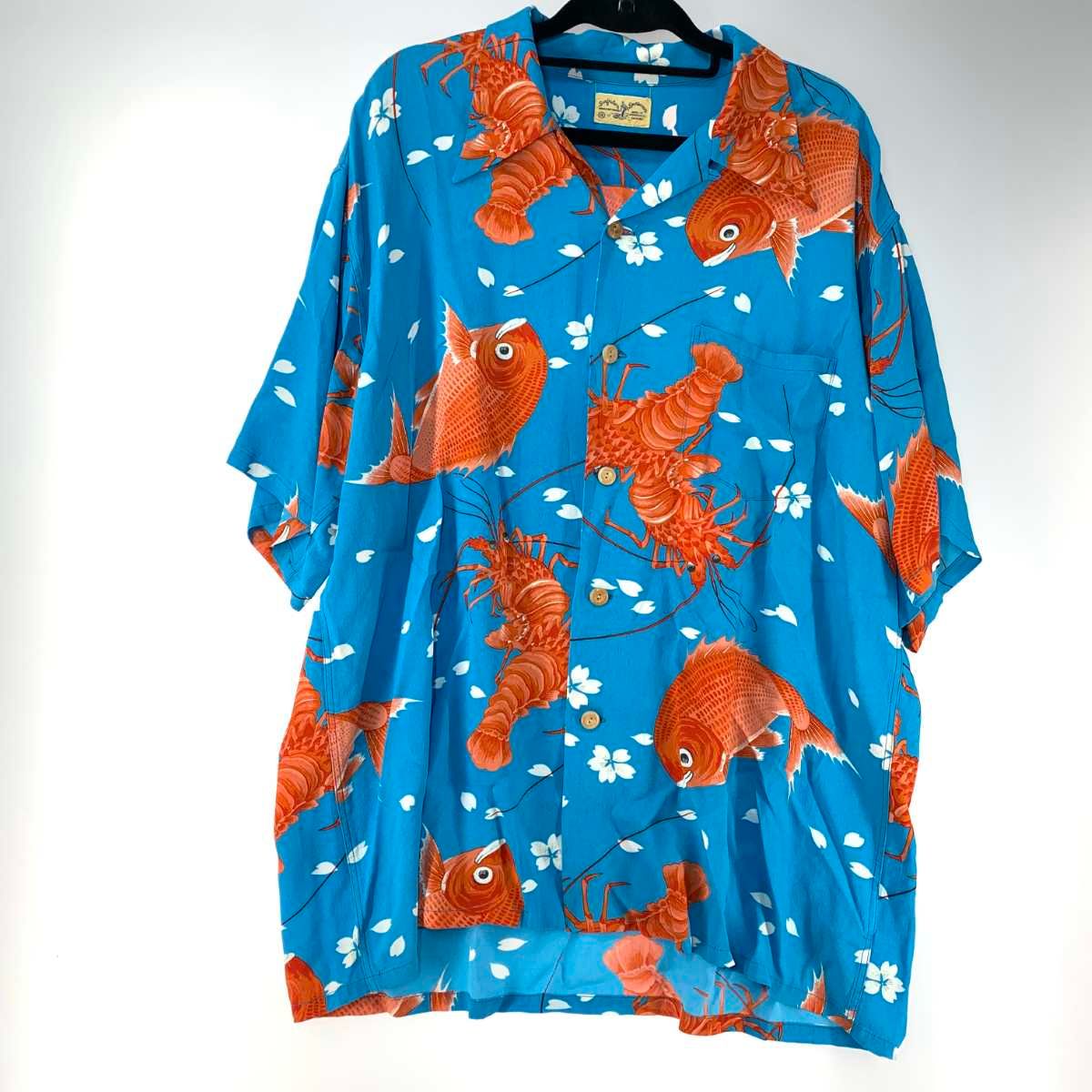 SUN SURF サンサーフ メンズ衣料 アロハシャツ SYMBOL OF GOOD LUCK ブルー