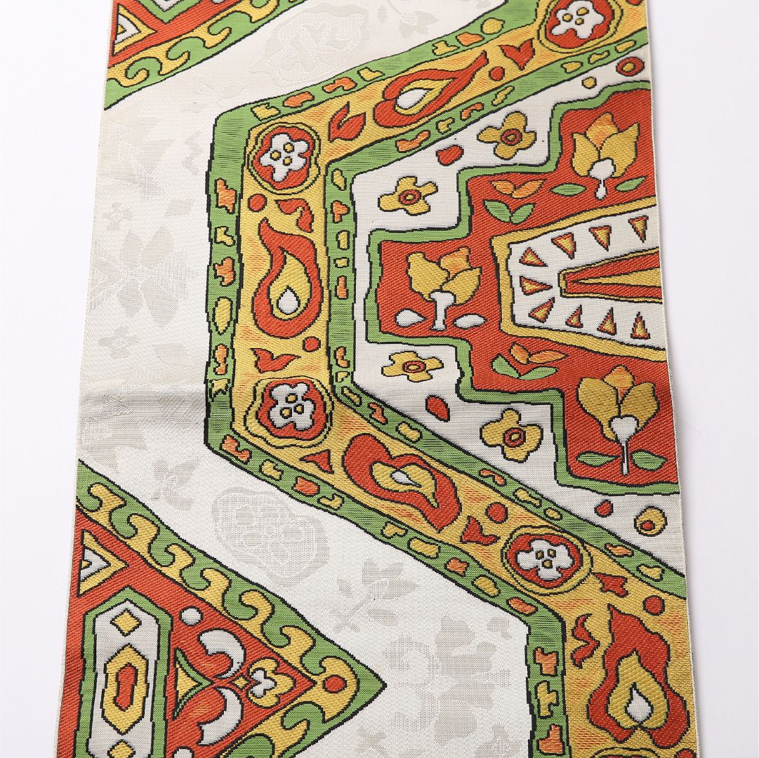 お買い得品!未使用品 八寸名古屋帯 (夏帯) Nランク 帯丈354cm 正絹 お買い得品!未使用品 八寸名古屋帯 (夏帯) Nランク 帯丈354cm 正絹