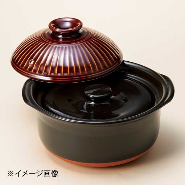 【新品】銀峯菊花アメご飯鍋2合炊(中蓋付)(萬古焼)