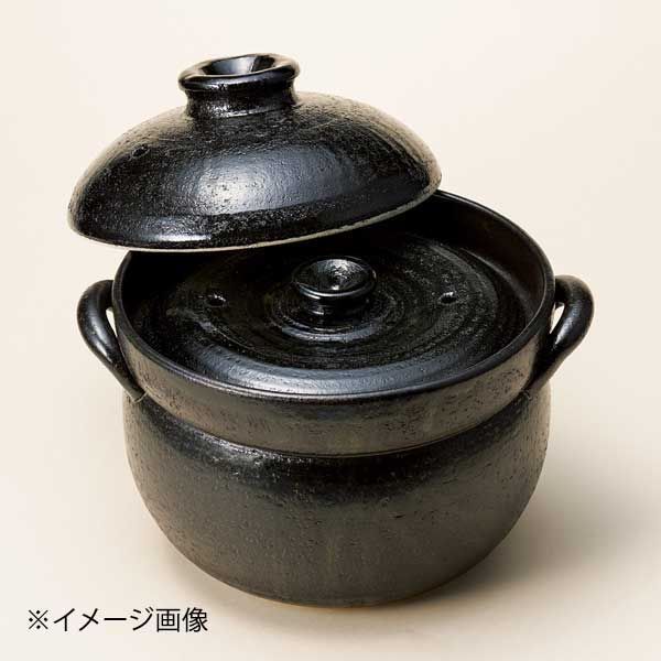 【新品】利行黒釉ごはん鍋(2合炊)(萬古焼)