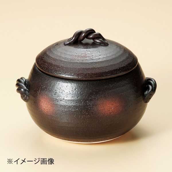 【新品】黒丸ごはん鍋(中) 5合炊(萬古焼)