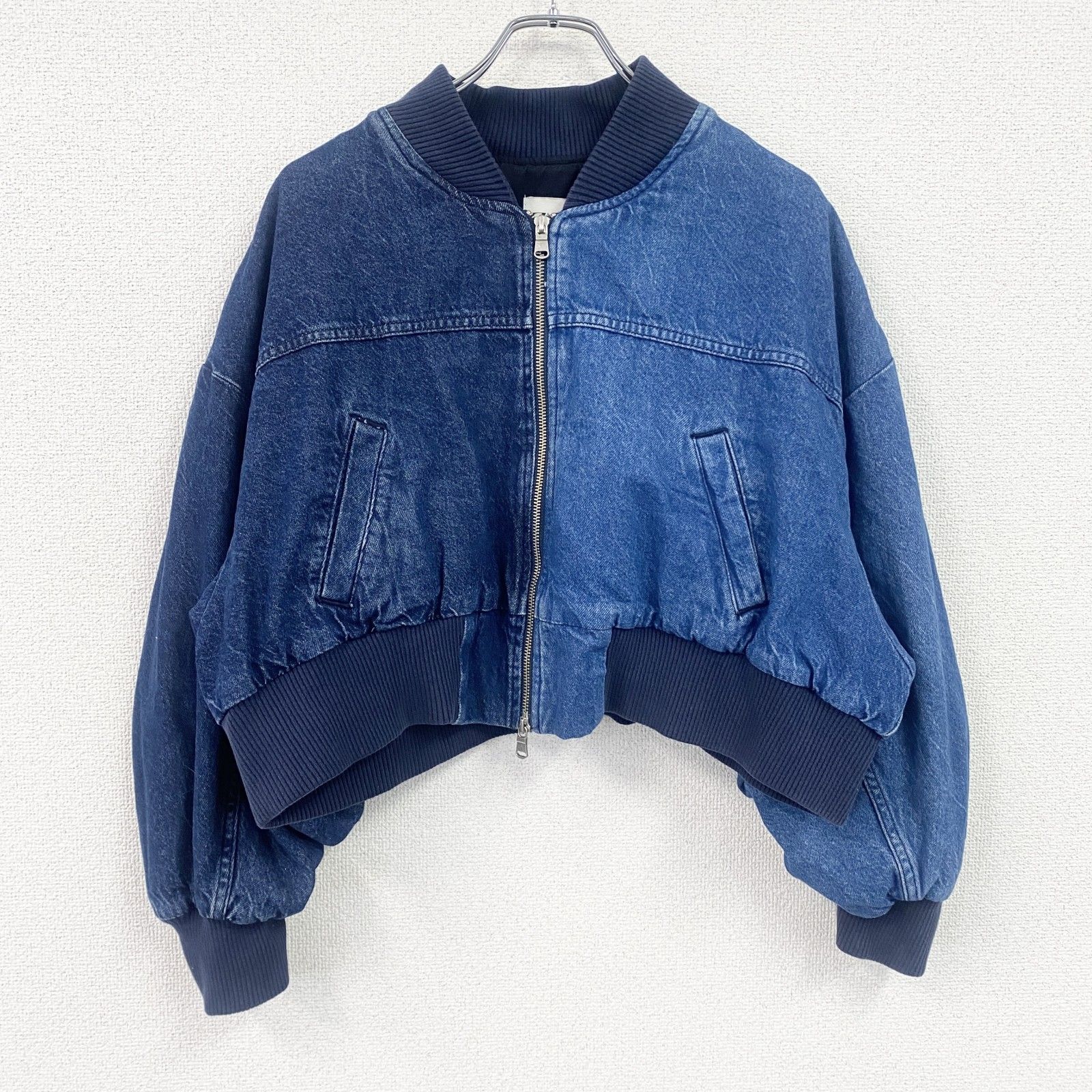 ZARA ザラ ブルゾン フルジップデニムジャケット インディゴ Sサイズ 