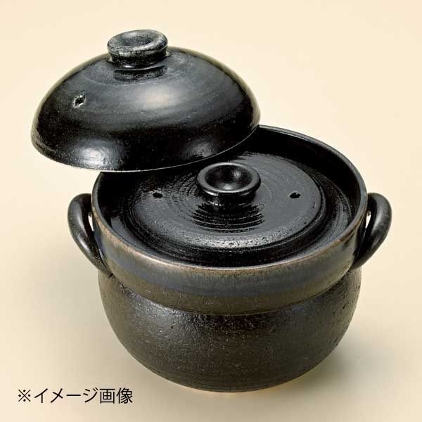 【新品】るり釉ご飯鍋4合炊(中蓋付)(萬古焼)