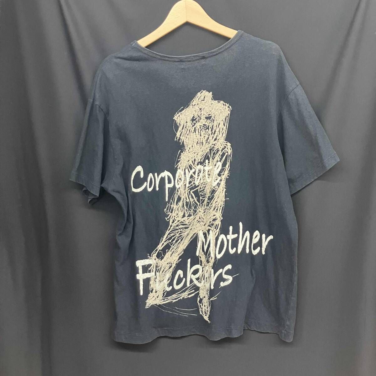 16AW YOHJI YAMAMOTO POUR HOMME × 朝倉優佳 抜染バックプリントカットソー HR-T44-074 サイズ3 ブラック ヨウジヤマモトプールオム