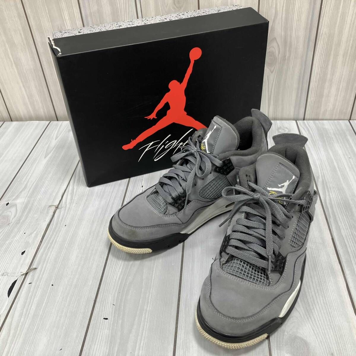 NIKE ナイキ 308497-007 AIR JORDAN 4 RETRO スニーカー グレー 27.5cm 