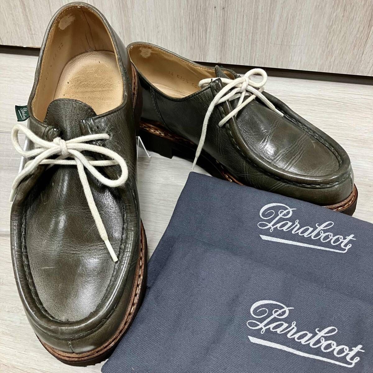 PARABOOT&frasl;ショートブーツ&frasl;marche 2&frasl;モスグリーン　パラブーツ ミカエル マルシェ2 カーキ　チロリアンシューズ 希少色　UK39.5  25.5㎝