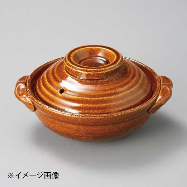 【新品】アメ釉6号鍋(萬古焼)