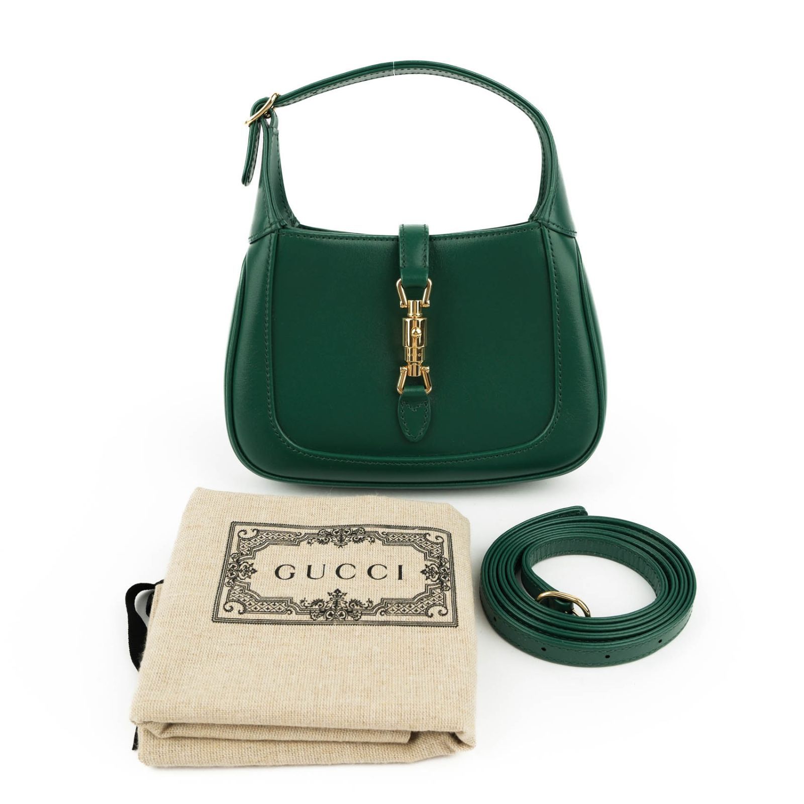 極美品】グッチ ジャッキー1961 スモール 緑 レザー ショルダーバッグ 