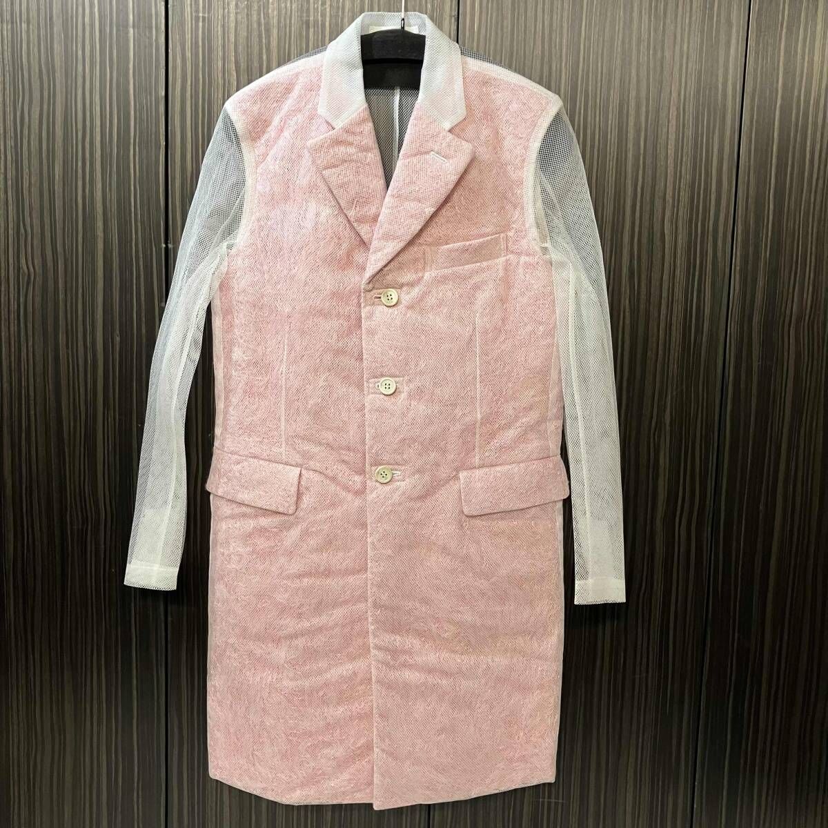 25ss COMME des GARCONS tailored jacket チュールレイヤードジャケット　Sサイズ　ピンク系　コムデギャルソン