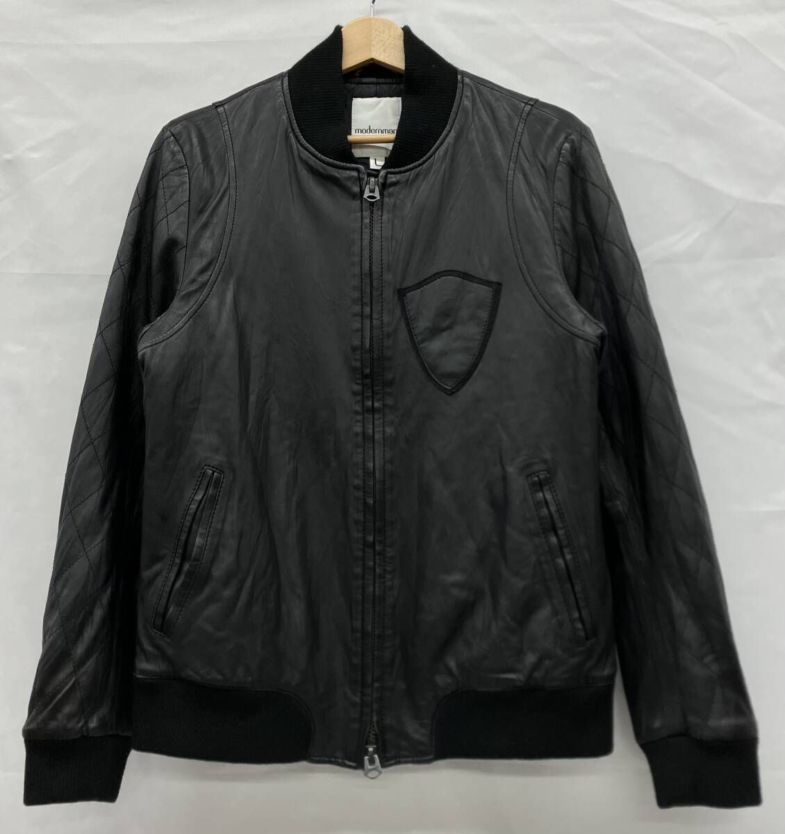 modernman. モダンマン　レザージャケット　革ジャン 羊革　ダブルジップ　Thinsulate ブラック サイズL