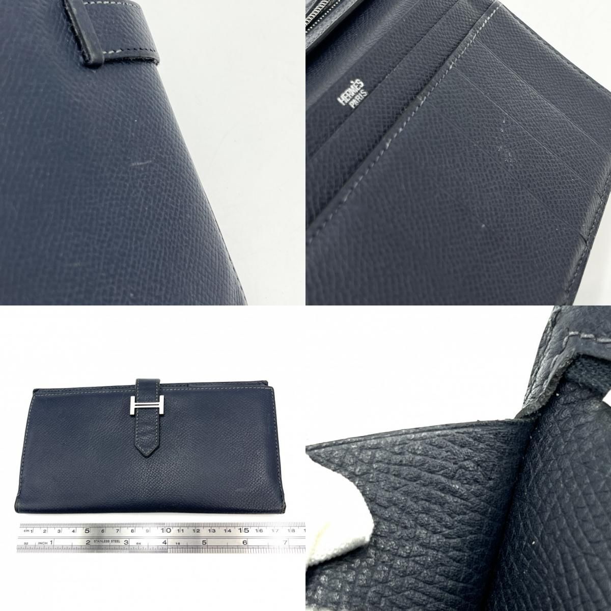 エルメス ベアン クラシック 二つ折り長財布 エプソン ブラック