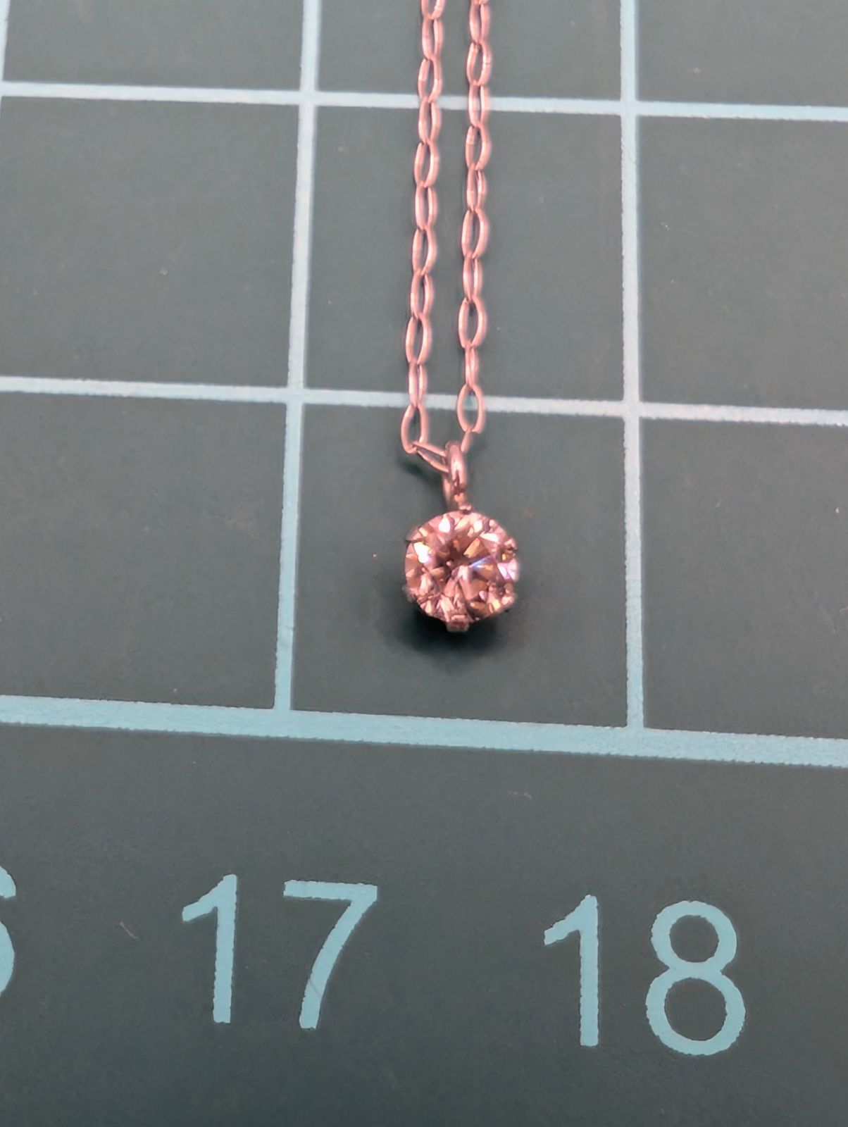 PT900/PT850 天然ダイヤモンド0.10ct 6本爪ペンダントネックレス 