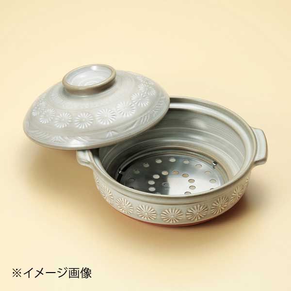 【新品】銀峯三島8号IH鍋(プレート付)(萬古焼)