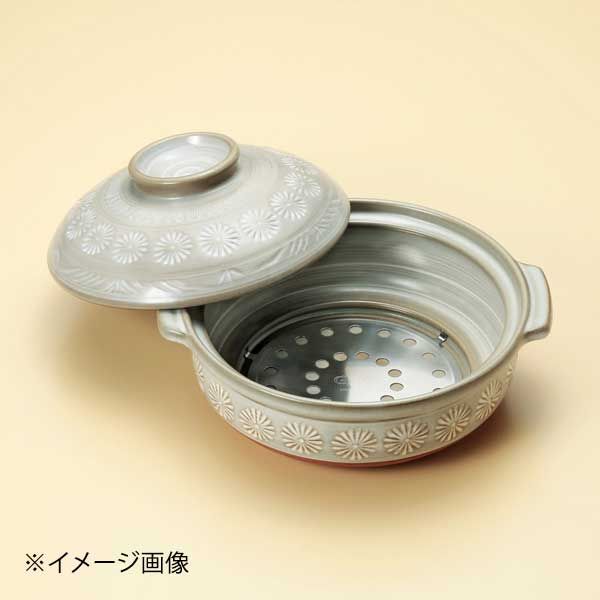 【新品】銀峯三島9号IH鍋(プレート付)(萬古焼)