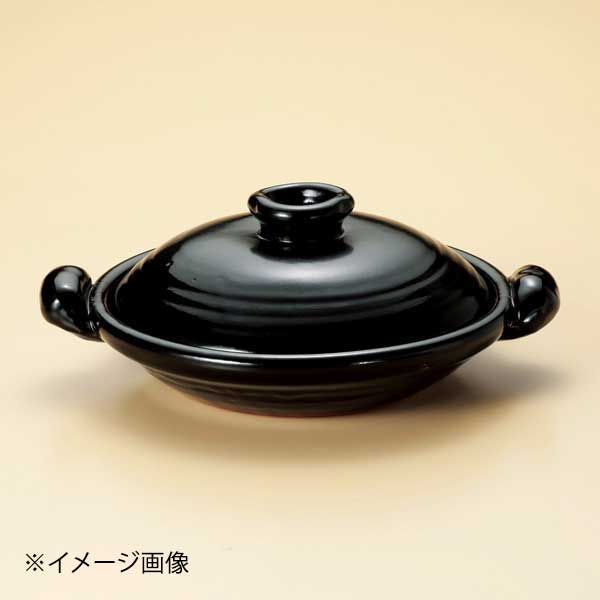 【新品】黒釉(手造り)すっぽん鍋9号(萬古焼)