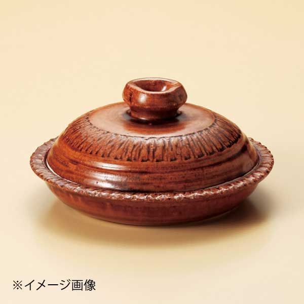 【新品】アメ釉(手造り)7.5号丸鍋(萬古焼)