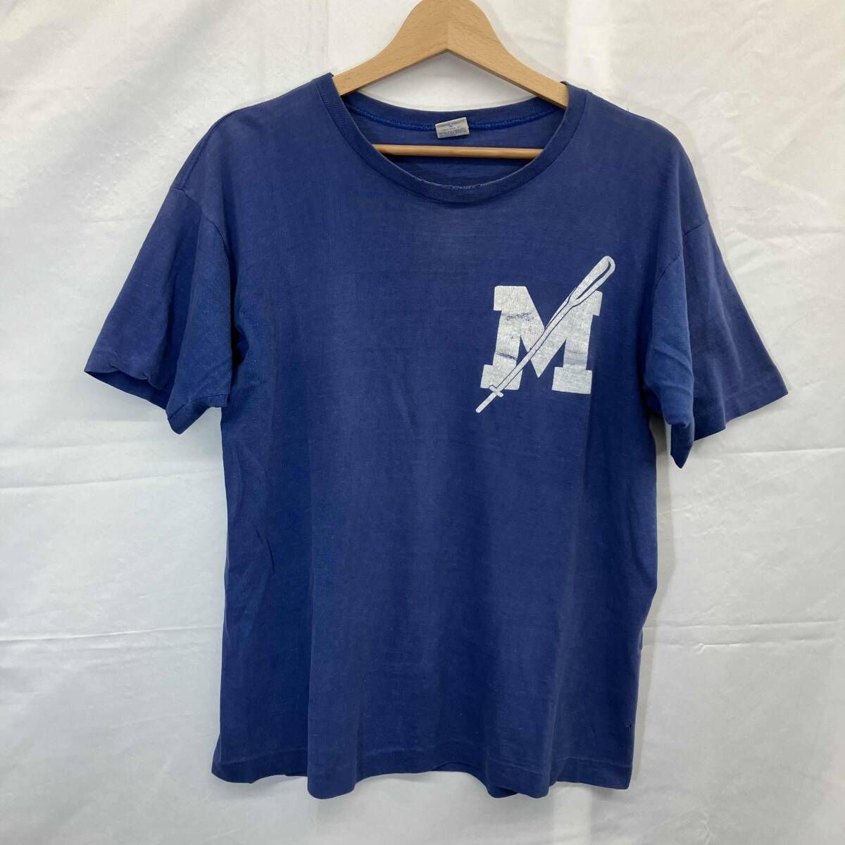 Champion / チャンピオン / 半袖Tシャツ / 70s / バータグ / USA製 / ワンポイントブルー / Lサイズ