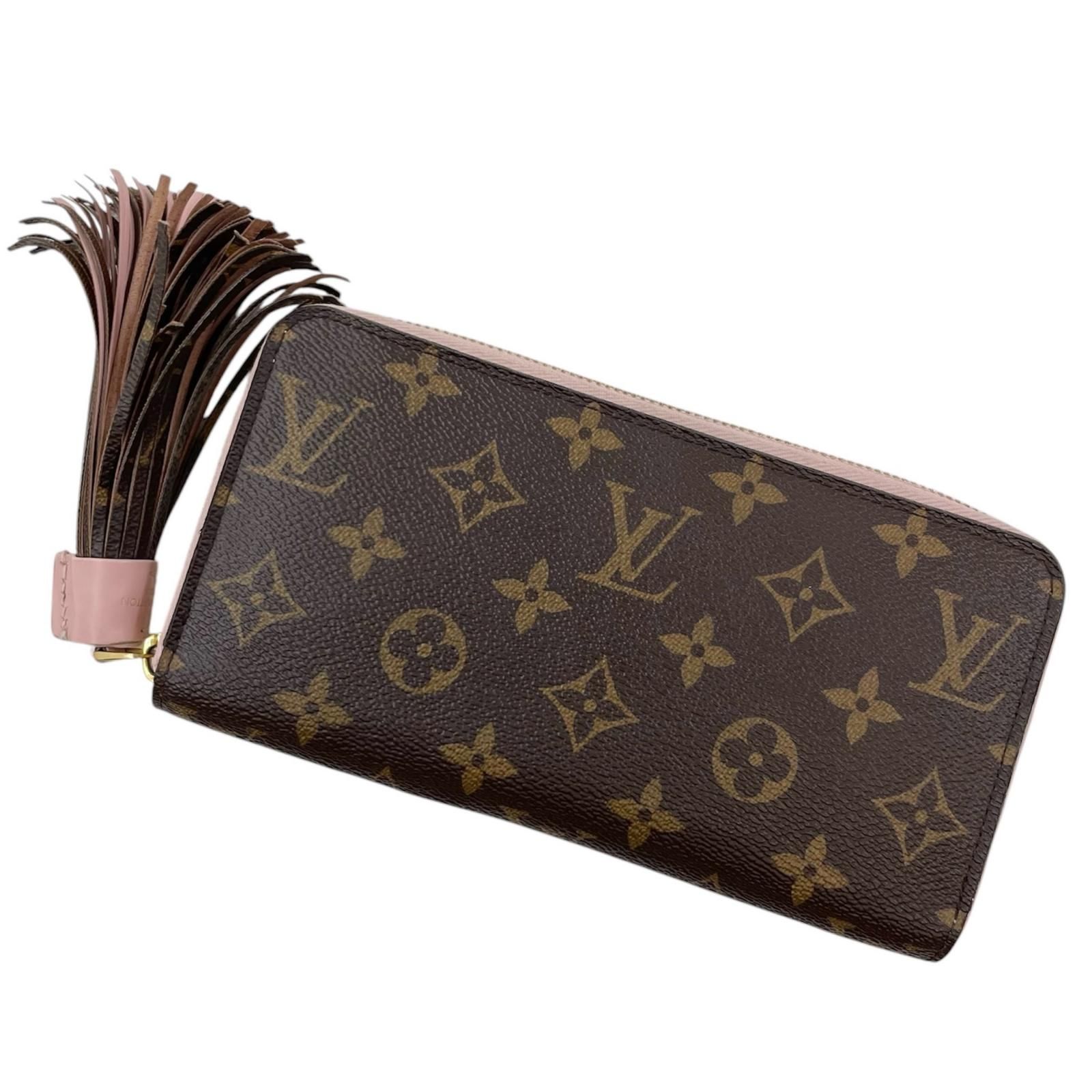 【中古】LOUIS VUITTON | ルイ・ヴィトン ジッピーウォレット タッセル モノグラム ラウンドファスナー長財布 M62403 ローズ・バレリーヌ ブラウン×ピンク【尾張小牧店】