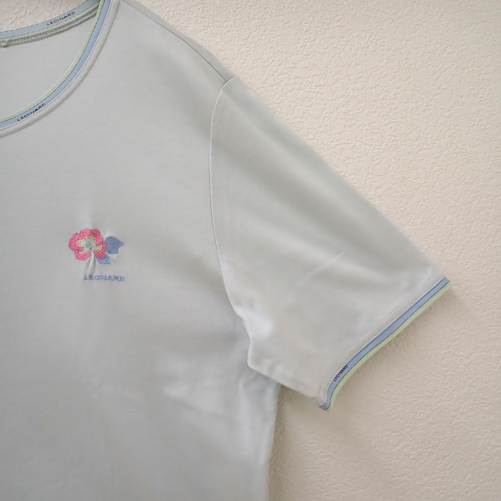 古着 LEONARD レオナール レディースワンポイントTシャツ 花柄 Lサイズ