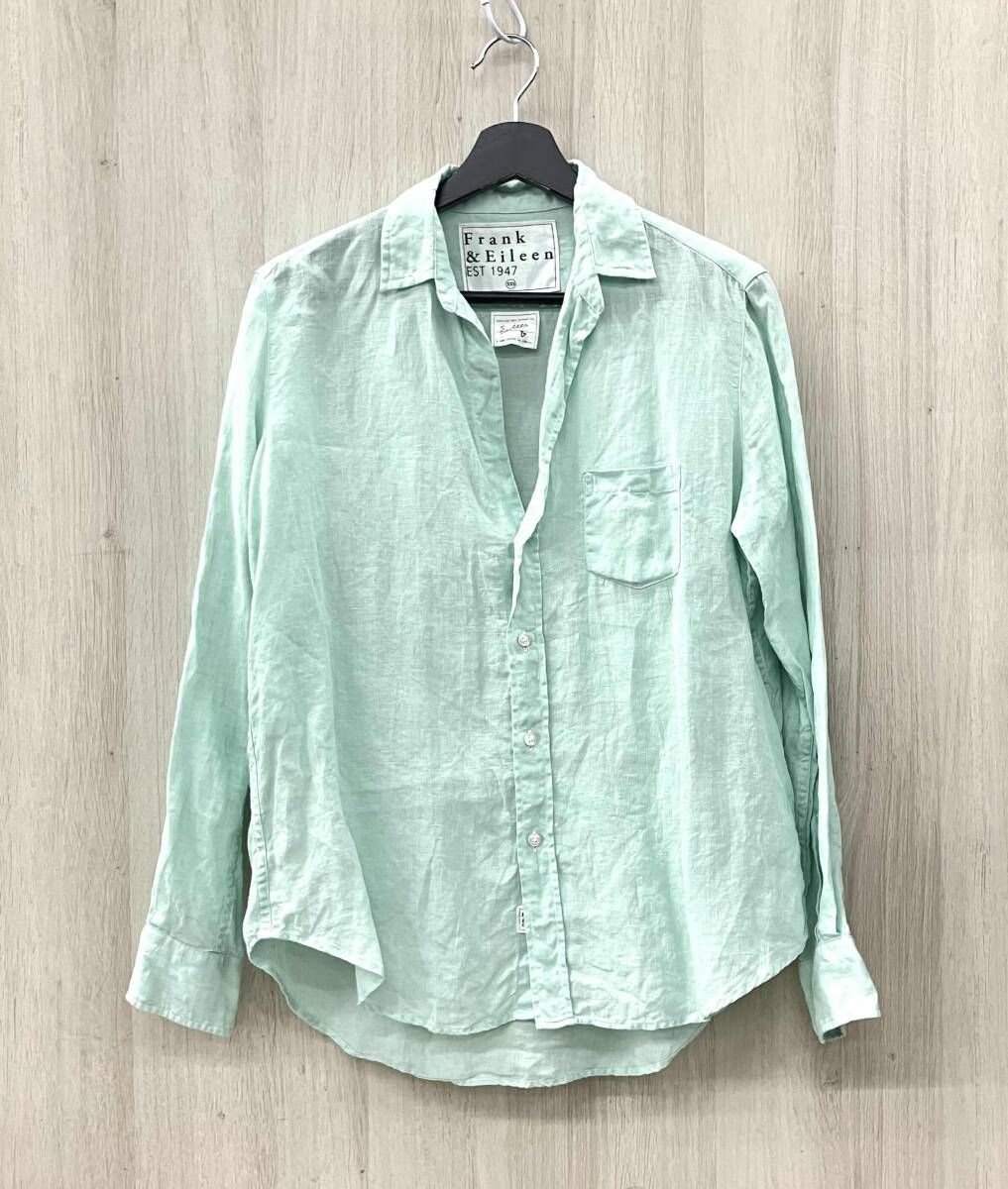 Frank&Eileen/フランク&アイリーン/4110700062/長袖シ ャツ・ブラウス/EILEEN/Linen Relaxe d Button UP Shirt/ライトグリーン/XXSサイズ