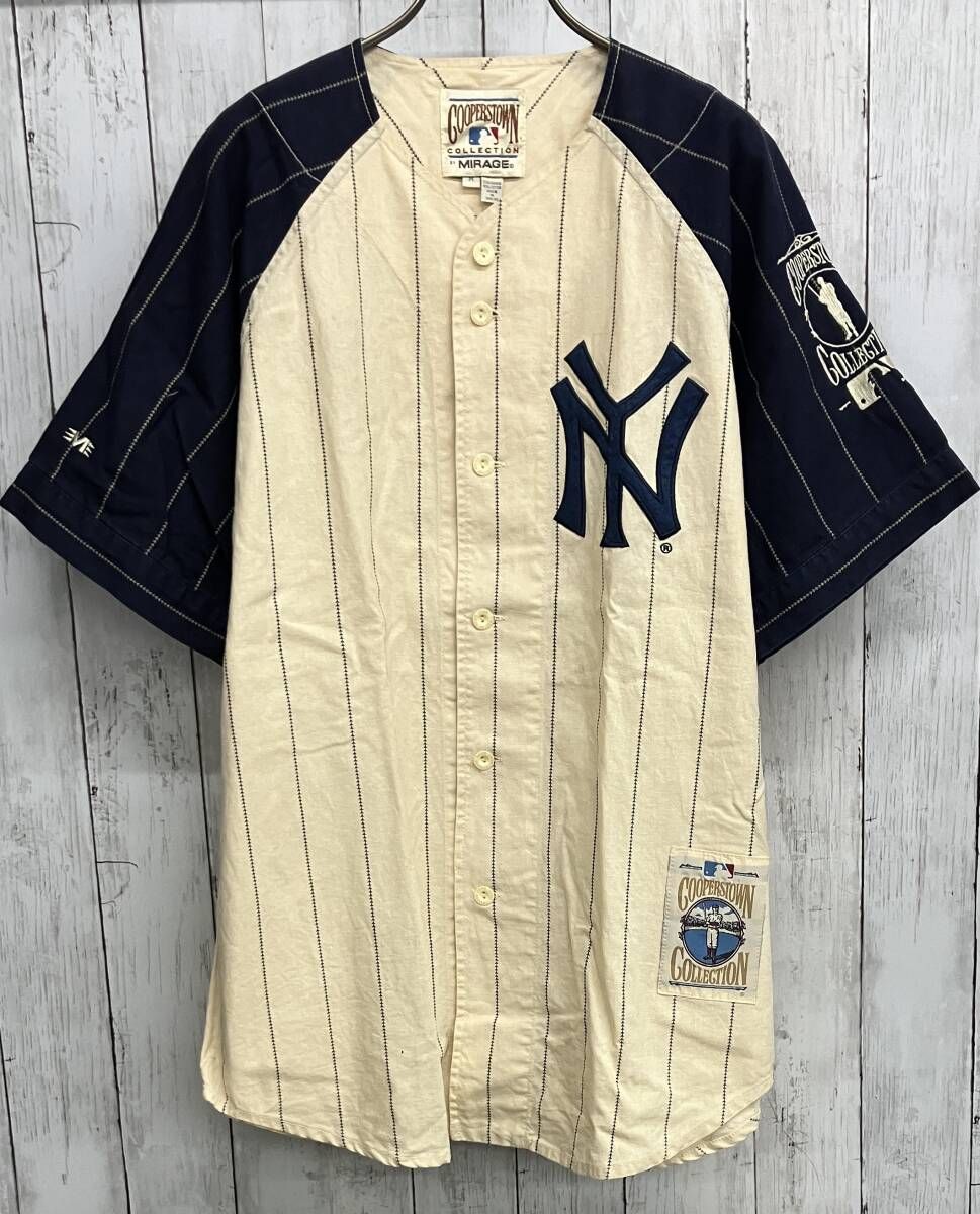 Cooperstown Collectionニューヨーク・ヤンキースベースボールシャツ Mirage製 size M