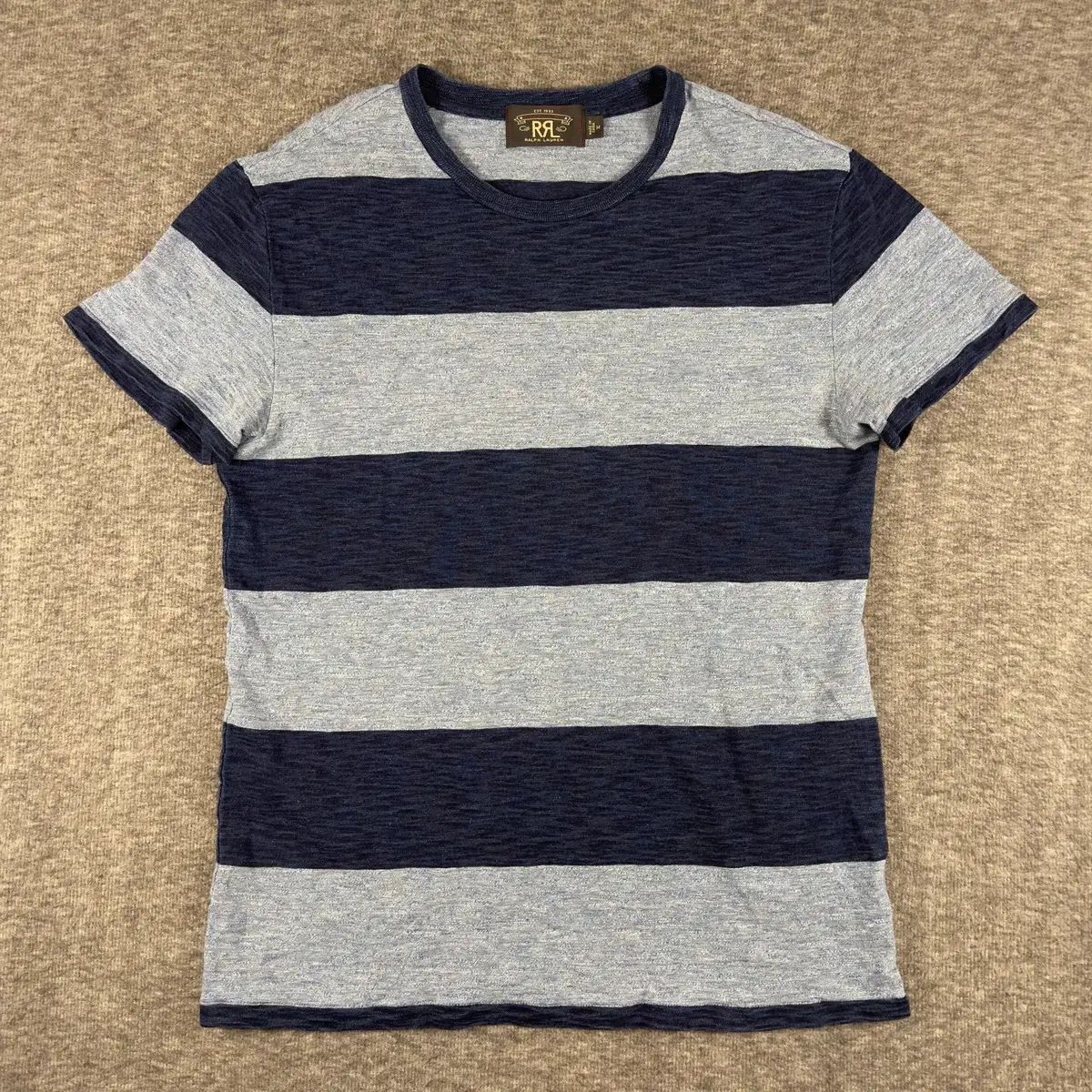 ラルフローレン RRL インディゴ ダイド ストライプ コットン ジャージ Tシャツ