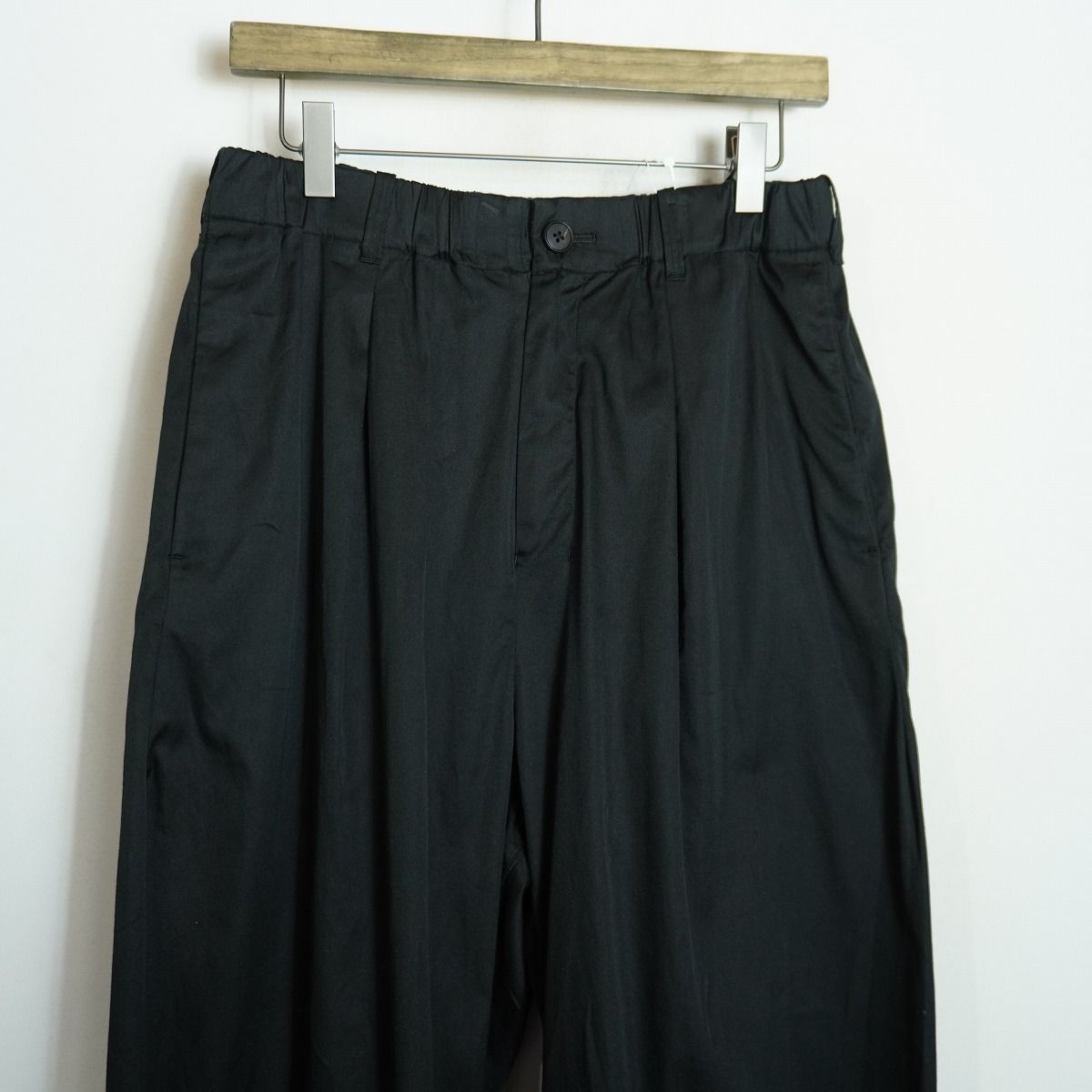 25SS NONNOTTE ノノット Draping Elastic In Tuck Wide Trousers