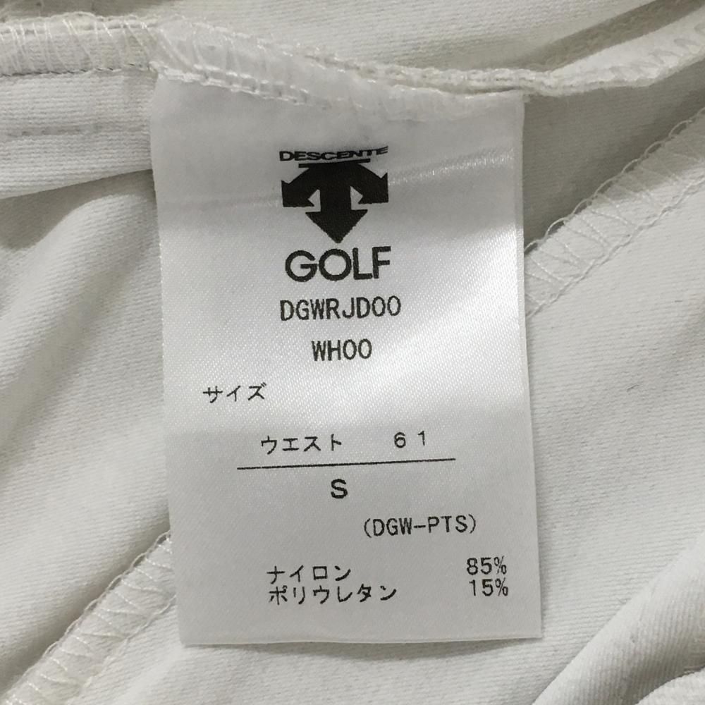 美品】デサントゴルフ パンツ ライトグレー系×オフホワイト系 総柄