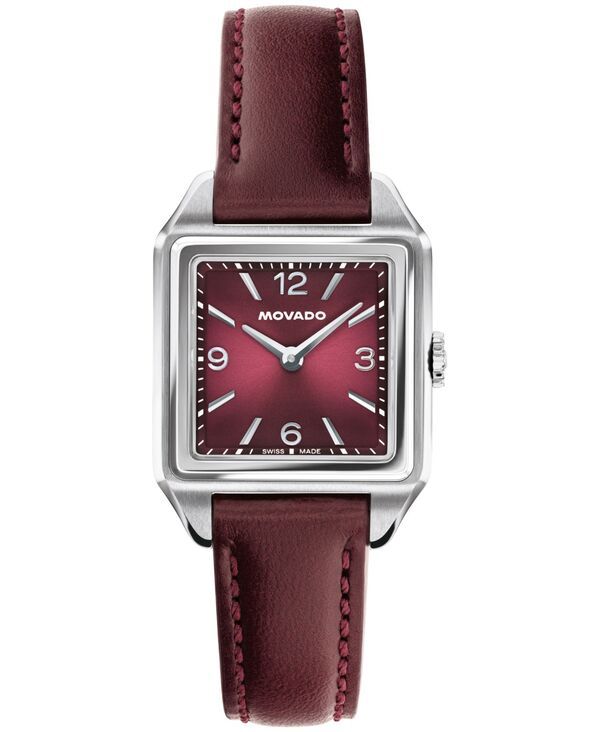 モバド レディース アクセサリー 腕時計 レザー Movado Womens 1917 Swiss Quartz Cherry Leather Watch 25 x 341mm Red レッド