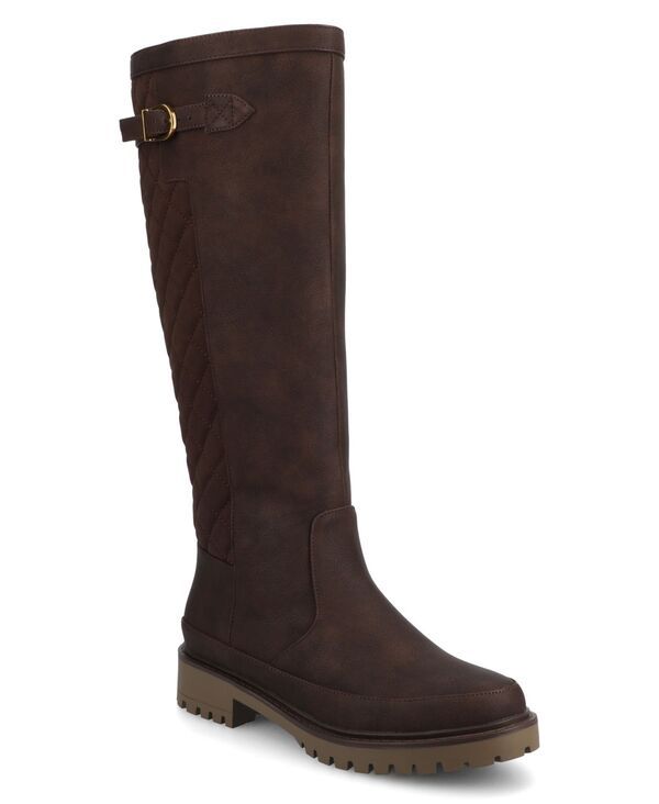 ジュルネ コレクション レディース シューズ ブーツ・レインブーツ Journee Collection Womens Zemmie Lug Sole Regular Wide Calf Knee High Boots Vintage Chocolate チョ