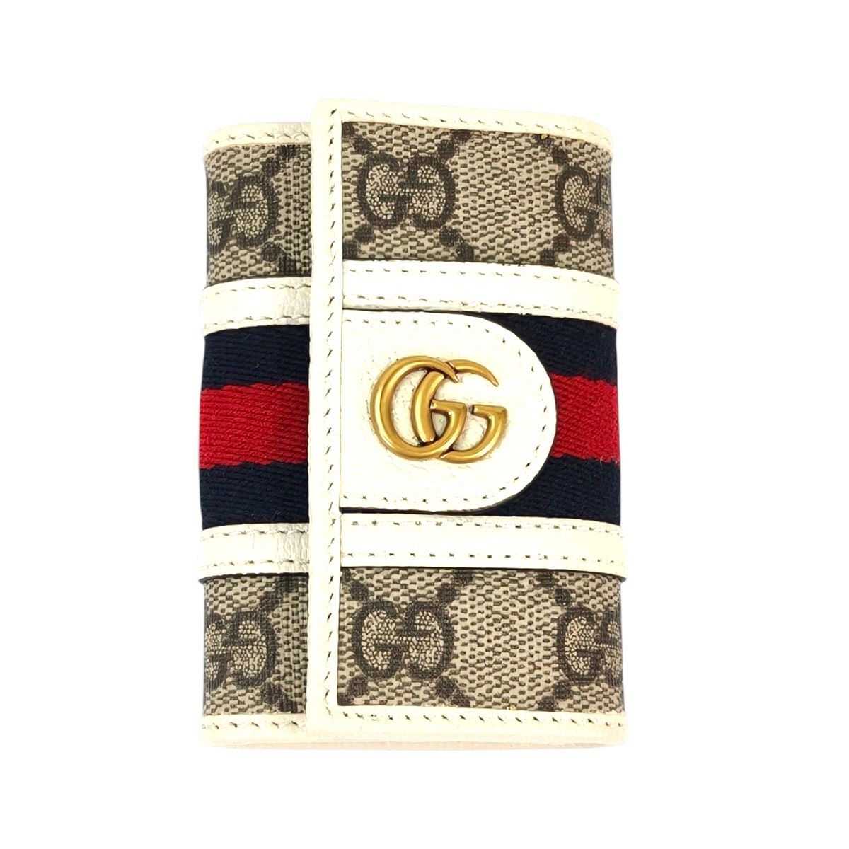 Gucci グッチ オフィディア GG キーケース ホワイト×ベージュ 管理番号:11384