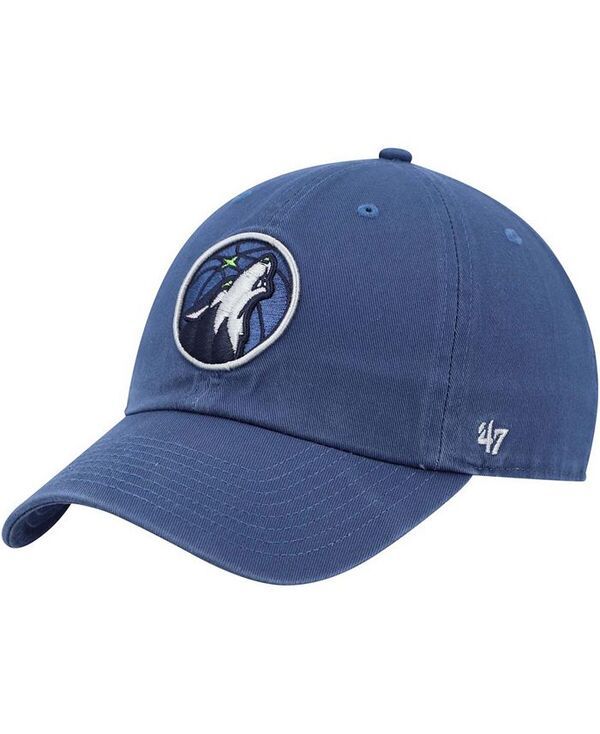 47 ブランド メンズ アクセサリー 帽子 47 Brand Mens Navy Minnesota Timberwolves Team Clean Up Adjustable Hat Navy ネイビー