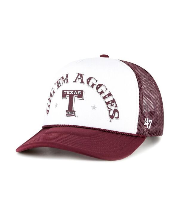 47 ブランド メンズ アクセサリー 帽子 47 Brand Mens White Maroon Texas AM Aggies Article Foam Front Trucker Hat White Maroon ホワイト