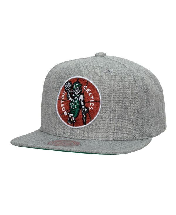 ミッチェルネス メンズ アクセサリー 帽子 Mitchell Ness Mens Heather Gray Boston Celtics Hardwood Classics 20 Snapback Hat Heather Gray グレー