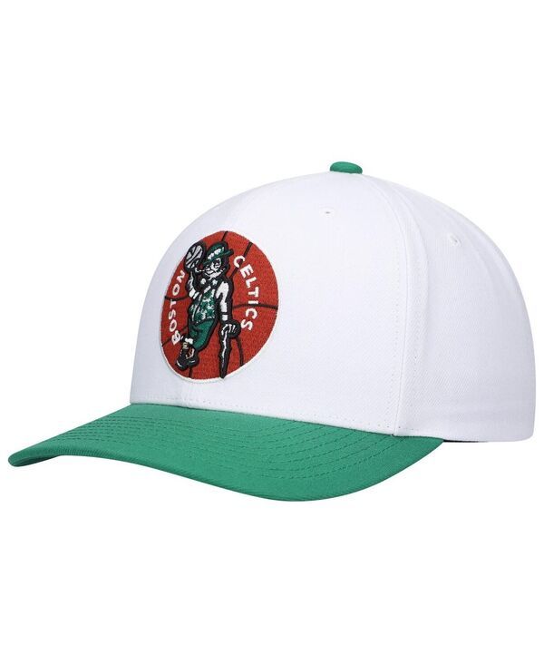 ミッチェルネス メンズ アクセサリー 帽子 Mitchell Ness Mens White Green Boston Celtics Hardwood Classics Core 2Tone 20 Pro Snapback Hat White Green ホ