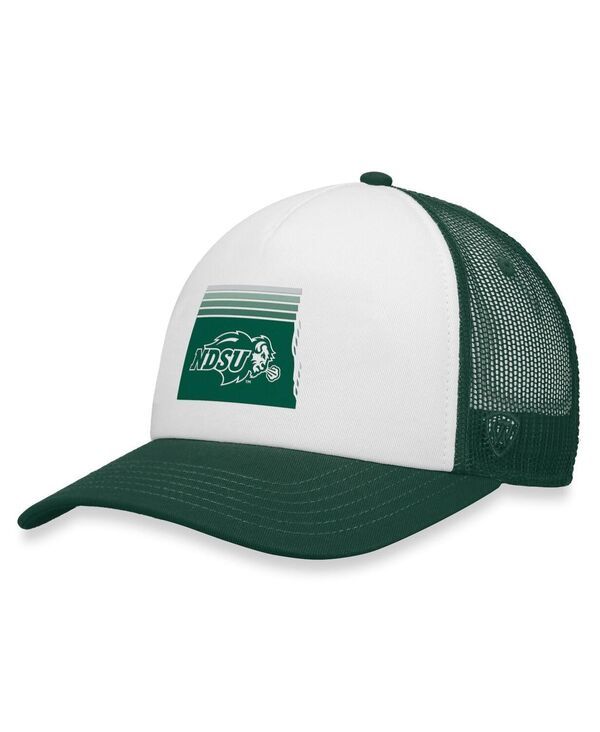 トップオブザワールド メンズ アクセサリー 帽子 ダウン Top of the World Mens White Green NDSU Bison Tone Down Trucker Snapback Hat White ホワイト