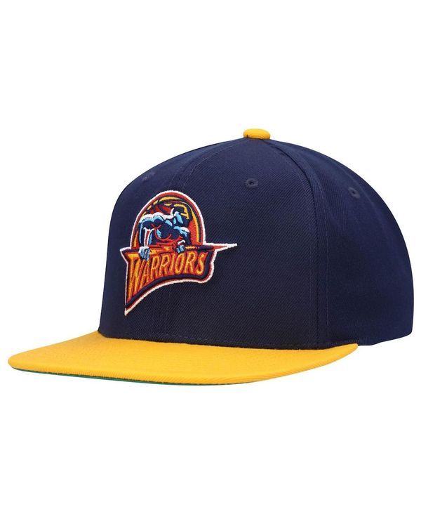 ミッチェルネス メンズ アクセサリー 帽子 Mitchell Ness Mens Navy Gold Golden State Warriors Hardwood Classics Team TwoTone 20 Snapback Hat Navy Gold