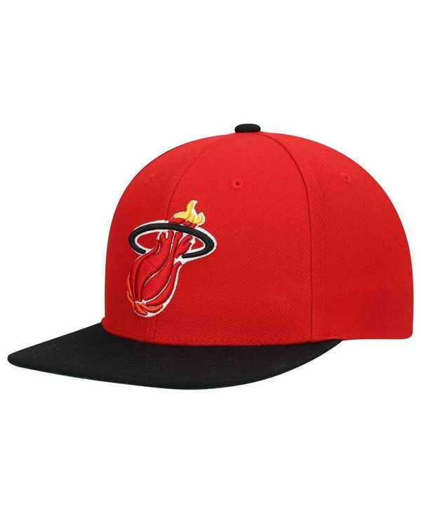 ミッチェルネス メンズ アクセサリー 帽子 Mitchell Ness Mens Red Black Miami Heat Hardwood Classics Team TwoTone 20 Snapback Hat Red Black ブラック
